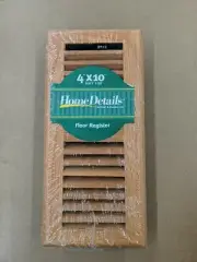 HOME DETAILS FLOOR REGISTER 4" X 10" - RU410LO-R - DECORATIVE WOOD REGISTER