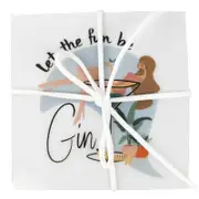 4pc Urban Let The Fun Be Gin 10cm Coasters Mug/Cup Drink Table Mat Set