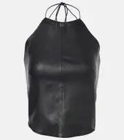 [Stouls] Stouls Rosie halterneck leather top AU 16 black