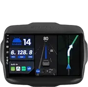 6G+128G - Android 14 IPS Car Stereo for Jeep Renegade (2015-2018) - Wireless CarPlay/Android Auto - LED Camera + MIC - 9 Inch 2 Din - DAB Steering Wheel Fast-Boot 360-CAM GPS Head Unit WiFi