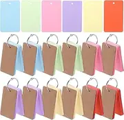 Rustark 600Pcs 2.2 x 3.5 Inches / 9 x 5.4cm 6 Colors Index Cards with Rings Blank Easy Flip Flash Card Study Note Cards Thick Memo Cards for Office School Learning Memory