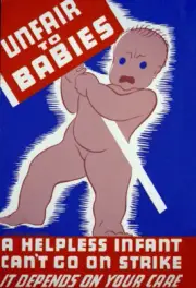 WPA Unfair to babies Ad 1936 Photo Print 13x19"