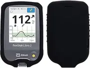 Premium Silicone Protective Cover Set (Lanyard + Lanyard Patch) for Freestyle Libre 3/ Freestyle Libre 2 (Continuous Glucose Monitor) (Black)