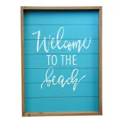 Welcome To The Beach MDF 58cm Sign Board Home Decorative Hanging Signage Display