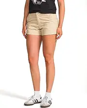 [Volcom] Women's Frochickie Cotton-Twill Chino Shorts – Low-Slung Rise, Trouser Pockets, 3” Inseam, Playful Chic Style