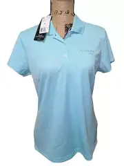 Adidas Adi Select ClimaLite Women Sz MEDIUM Golf Blue Polo Athleisure Preppy NWT