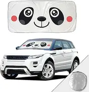 HOMEYA Car Windshield Sunshade, Cartoon Panda Auto Sun Shade Foldable Sun Visor Protector UV Ray Reflector Shields to Keep Vehicle Cool & Damage Free Protect Kids Baby & Pets (59"x33.5")
