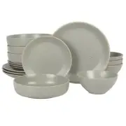 Gibson Home Embossed with Speckle Round Dinnerware Set Multi-Purpose 16-Piece