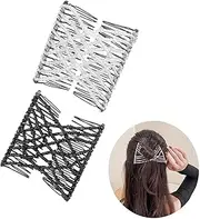 YANGWEN Magic Hair Combs, 2 Pieces Women's Hair Clip, Crystal Beads, Elastic Beads, Double Comb, Decorative Stretchy Hair Comb Clip for Women, Girls, DIY Hair Styling Accessories