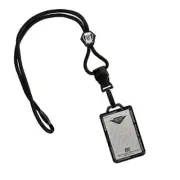 Detachable Lanyard and Identity Stronghold 2-Card RFID Blocking Badge Black