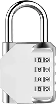 Combination Lock, 4 Digit Resettable Padlock for School Gym Sports Locker, Fence