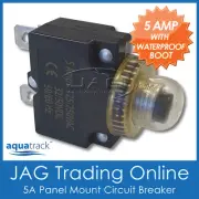1 x 12V~24V 5A PANEL MOUNT CIRCUIT BREAKER & WATERPROOF BOOT-Boat/Marine/Caravan