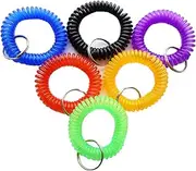[HAMIYELL] Pack of 6 Colorful Spring Spiral Wrist Coil Key Chain, Wristband Key Ring
