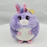 Ty Beanie Ballz Lilac Purple Bunny Rabbit Plush 5" Stuffed Animal 2012 Easter