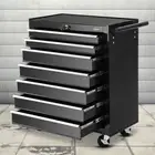 Tool Chest Cart 7 Drawer Trolley Box Cabinet Mobile Garage Storage Black Metal