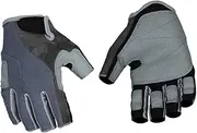 [GOOHOCHY] 1 Pair Half Finger Hiking Gloves Breathable Slip Climbing Gloves for Outdoor Sports Stylish Grey Design with Wrist for Fit