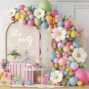 Daisy Flower Balloon Arch Kit 137PCS Pink and Green Yellow WildFlower Balloon...