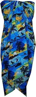 [Alvish] Sarong Flower Leaf Beach Swimsuit Wrap Plus Size Cover up Pareo