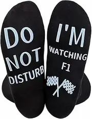 [Himozoo] Funny Socks for Men,Do Not Disturb Socks-Thanksgiving Christmas Birthday Gift Socks, Novelty Gifts Ideas for Football Or F1 Lovers, Size 6-11