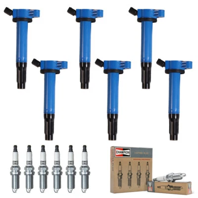 High Performance Ignition Coil & Champion Spark Plug Set for Toyota Venza UF487 (for: Toyota)
