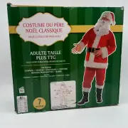 Adult Plus Size Classic Santa Clause Christmas Suit Red 7 Piece