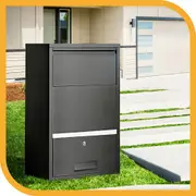 Groverdi Parcel Box Letter Box Package MailBox Security Lock Storage Black