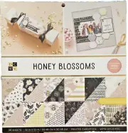 DCWV Paper Stack pad, 36 Sheets, 12x12 Honey Blossoms Bumble Bees and Flowers