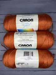 Caron Simply Soft Yarn Pumpkin 3 Skeins 6oz