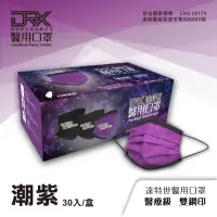 在飛比找momo購物網優惠-【DRX達特世】醫用口罩成人平面(潮紫30片/盒)
