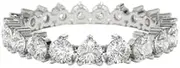[HEARTS AND YOU] 2.5ct Wedding Band Round Moissanite Full Eternity Anniversary White Gold Plated