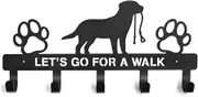 Dog Collar Holder Wall Mount - Multi-Purpose Hanging Shelf with Hooks for Keys, Leashes, Harnesses, Accessories, Rustic Organizer Decor for Entryway, Bedroom, Laundry Room, Apartment, Pet Area