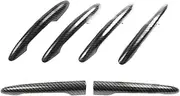 6Pcs Glossy Black Door Handle Cover Compatible with Mini One Cooper S D SD JCW F54 Clubman 2015-2023 Exterior Trim Car-Styling Accessories(Carbon Pattern B,KEYLESS Entry_with LED Light)
