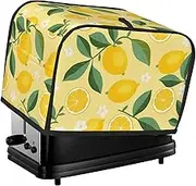 Yellow Lemon Print 2 Slice Toaster Cover Fingerprint Bread Maker Protectors,Kitchen Small Appliance Dust Cover