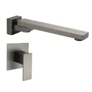 Watermark Gun Metal Stainless Steel Square 180 Swivel Bath Tub Filler Wall Spout