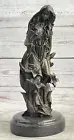 j. Mavchi bronze statue, Art deco girl w/flower bronze sculpture Decor Sale Art