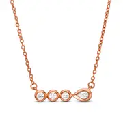0.17 CT. T.W. Pear-Shaped Natural Diamond Bezel-Set Necklace in 10K Rose Gold