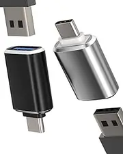 USB C OTG Adapter (2 Pack) USB-A to Type C Converter for MacBook, iPad, iPhone 15/16 Pro Max, Data Transfer, Peripheral Connection