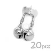 20pcs Fishing Jingle Double Bells Alert w/ Clamp Clips Bait Bite Loud Alarm New