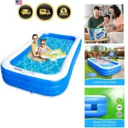 Inflatable Family Pool Kids Adults 120x72x22 Large Inflatable Pool with Repair