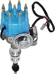 A-Team Performance R2R Complete Distributor - Ready 2 Run for Ford Windsor V8 221, 260, 289, 302 Series - Automotive Replacement Ignition Parts Two-Wire Installation with Blue Cap