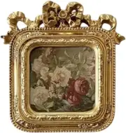 Mini Gold Ornate Photo Frame With Bow Design - 3x3' B