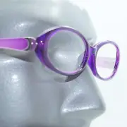 Fun Reading Glasses See Thru Purple Grape Jelly Whimsy Oval Frame +2.00 Lens