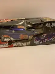 NIB Remote Control Speed Race Car,BLUE Forward Reverse 27MHZ RADIO,2 FREQUENCIE