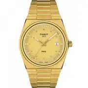 NEW TISSOT T1374103302100 PRX 40MM GOLD PVD STEEL BRACELET T137.410.33.021.00