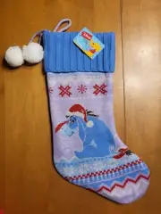 Disney Winnie the Pooh Eeyore Santa Hat Knit Christmas Stocking