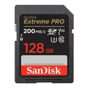 SanDisk 128GB ExtremePRO 200MBs SDXC UHS I Memory Card C10 U3 V30 4K UHD SDCard