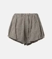 [Posse] Posse Aurelia gingham cotton shorts UK 12 black