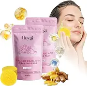80Pcs Kojic Acid & Turmeric Cleansing Pads, Turmeric and Kojic Acid Pads, Exfoliating Face Scrub Pad for Balance Skin Oil and Water