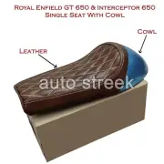 Royal Enfield GT & Interceptor 650 D11 Leather Single Seat & Blue Cowl