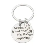 Graduation Keychain, College Graduation Inspiration Present Tag, Silver